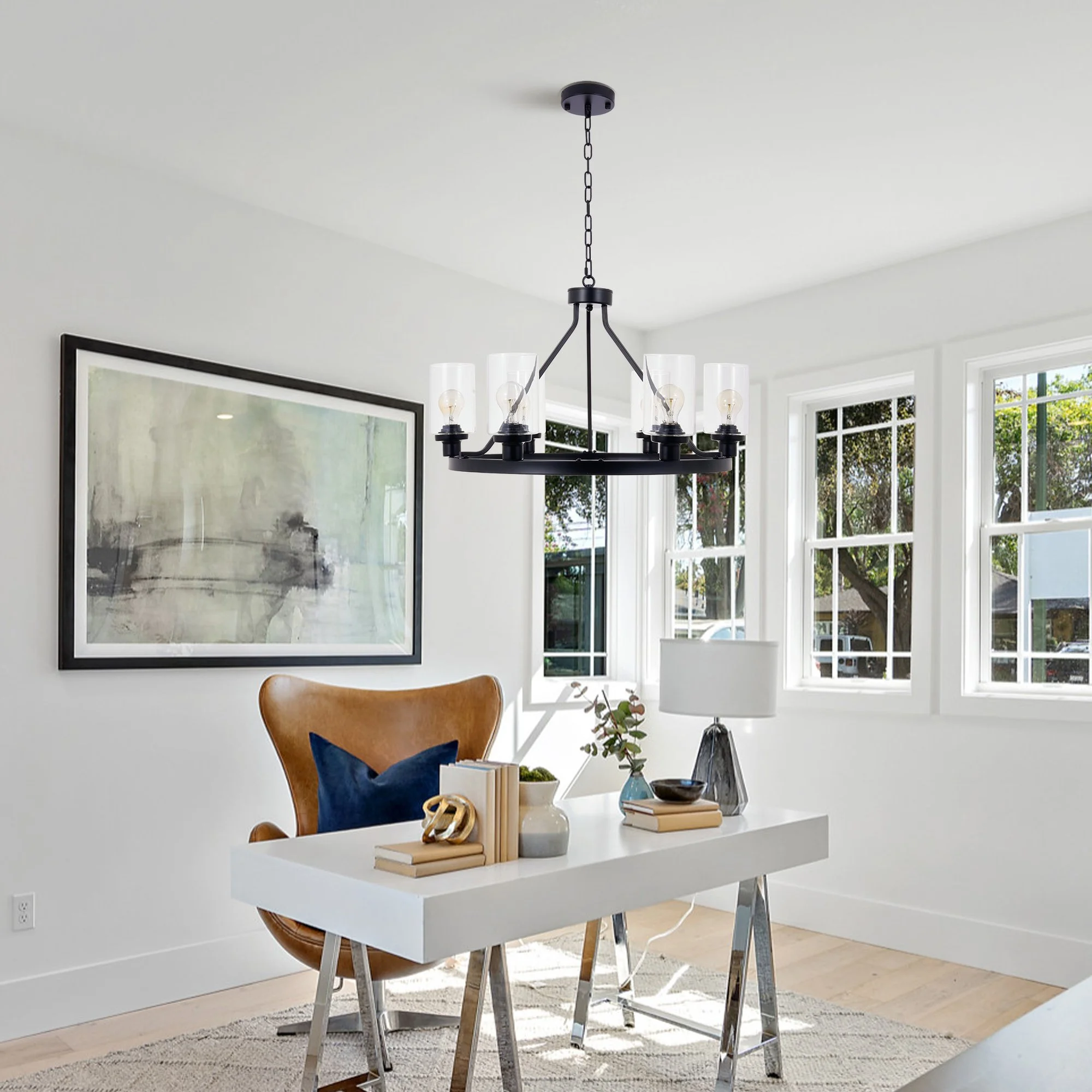 6-Head Black Iron Pendant Light DS-DY60 — EFperfect